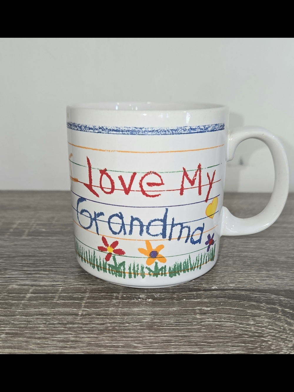 Papel Designed & Hand Decorated Coffee Mug Cup I Love My Grandma SEE PICTURES.